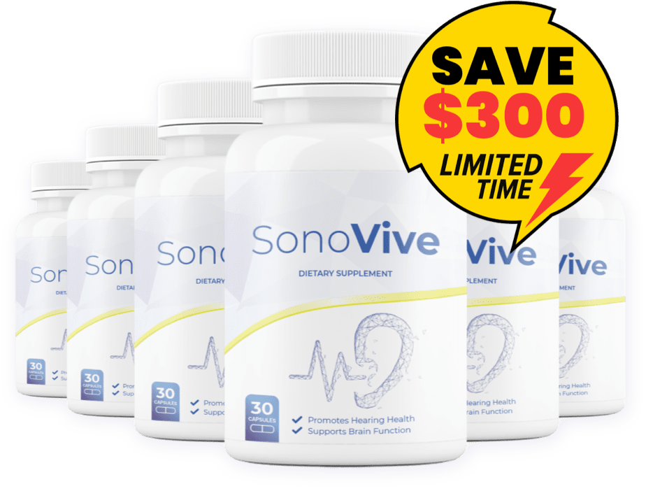 SonoVive supplement bottles with discount